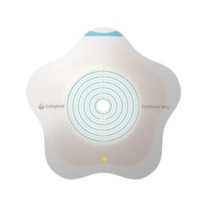 Coloplast SenSura Mio ostomy barrier with circular cutting guide, medical supply product