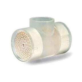 Clear plastic medical filter with mesh insert for respiratory or ventilator tubing