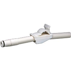 White medical tube with clamp for home care and medical supply delivery