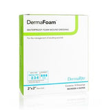 DermaFoam waterproof foam wound dressing box for exuding wound care, 2x2 inch, 10 dressings