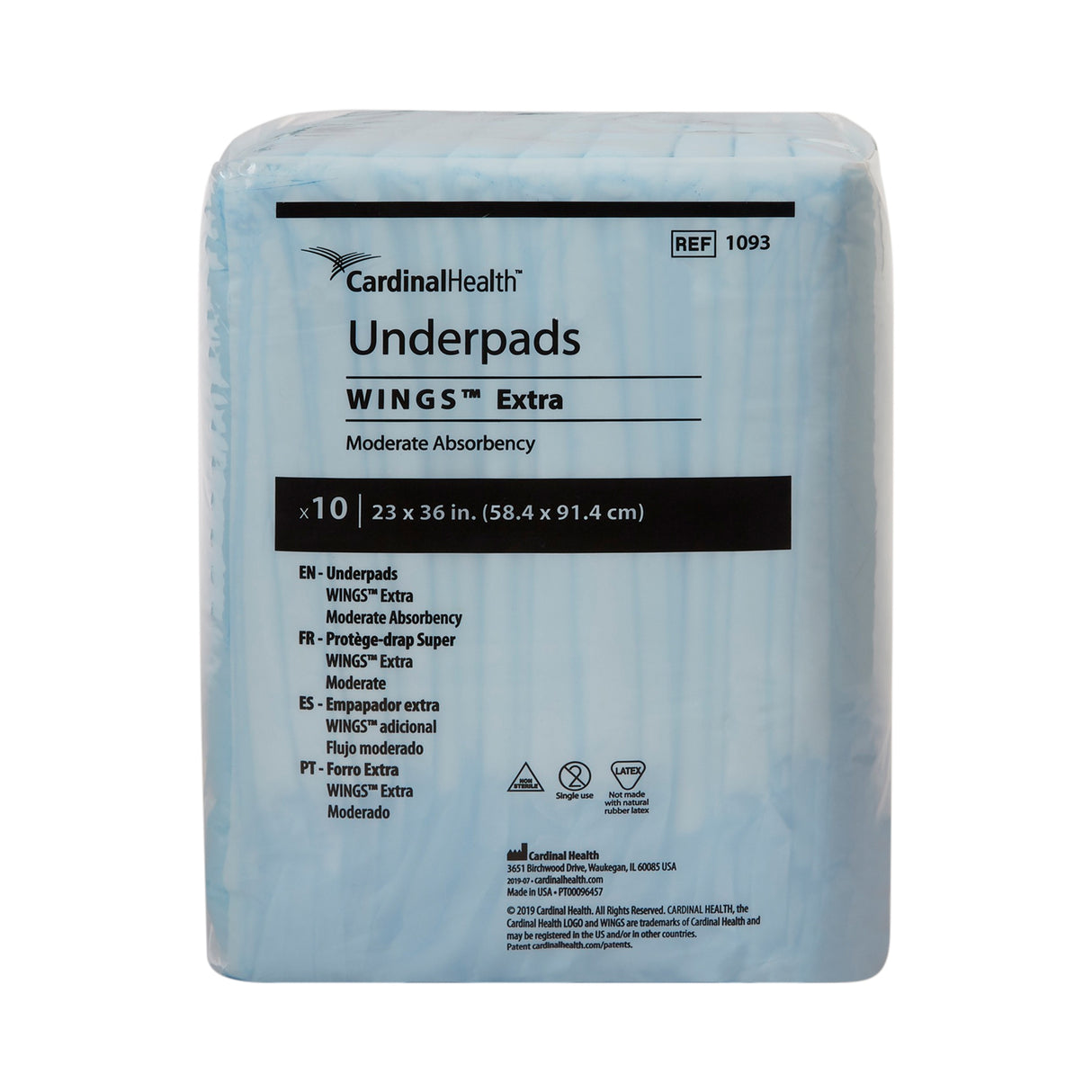 Cardinal Health, Underpads, Wings Extra, 23" X 36"