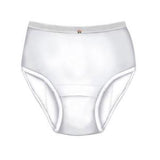 White adult incontinence brief with high waistband for medical use