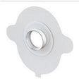 Round medical adhesive barrier with central stoma opening for ostomy care