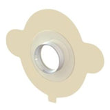 Ostomy barrier with adhesive baseplate for colostomy or ileostomy, medical supply