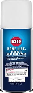 RID home lice, bedbug, and dust mite spray aerosol can with blue label