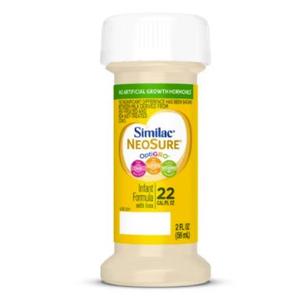 Similac NeoSure infant formula 2 fl oz ready-to-feed bottle with yellow label and white cap
