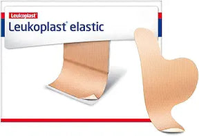 Leukoplast elastic adhesive bandage in unique shape for flexible wound care
