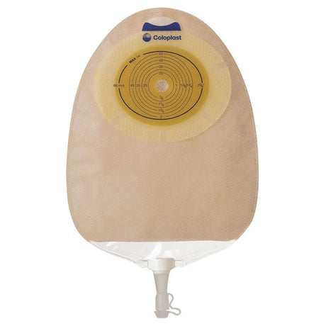 Coloplast beige one-piece ostomy bag with drainable pouch and adhesive barrier