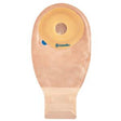 Ostomy pouch with beige barrier and drainable closure for medical supply needs