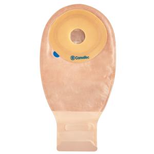 Ostomy pouch with beige barrier and drainable closure for medical supply needs