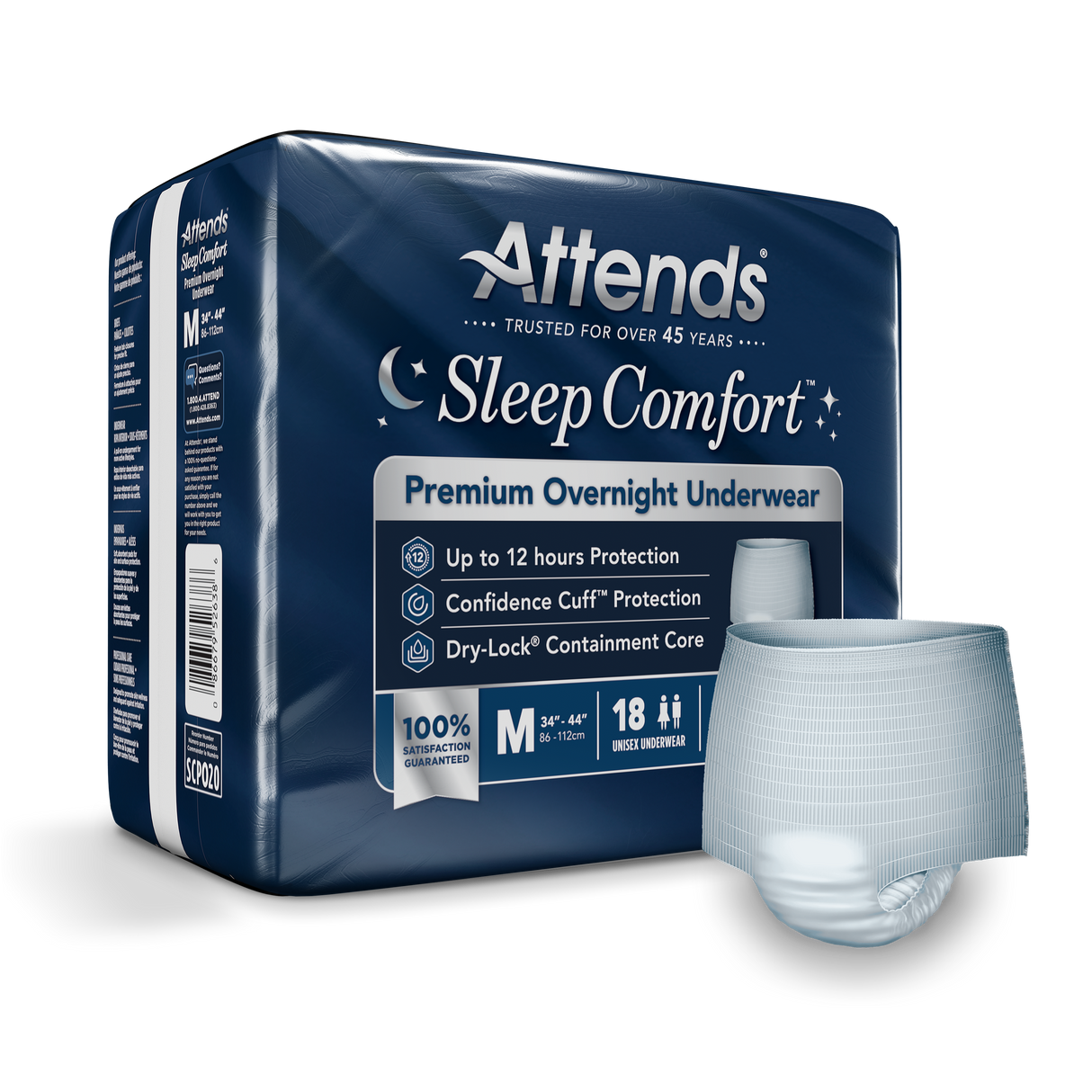 Attends Sleep Comfort™ Premium Overnight Underwear, Medium