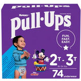 Huggies Pull-Ups training pants box for toddlers, size 2T-3T, with Mickey Mouse design