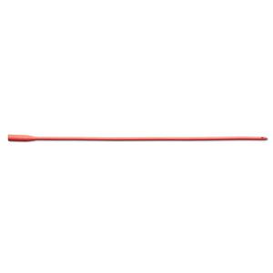 Red medical catheter, sterile single-use tube for chronic care supply needs