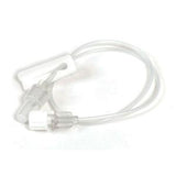 Clear medical extension tubing with connector, used for home healthcare supplies
