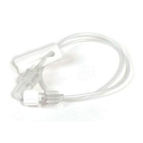 Clear medical extension tubing with connector, used for home healthcare supplies