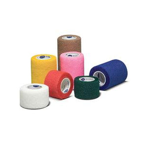 Assorted colored medical cohesive bandage rolls for wound care and injury support