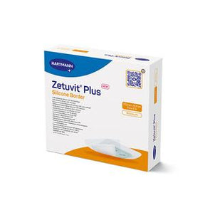 Zetuvit Plus Silicone Border dressing box for wound care and medical supplies
