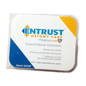 Entrust Ostomy Care Crescent Barrier Extensions package for ostomy skin protection