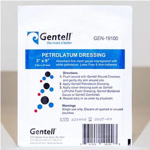 Gentell Petrolatum Gauze Dressing, 3" X 9"