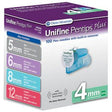 Box of Unifine Pentips Plus 4mm pen needles with built-in remover, 100 count