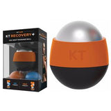 KT Recovery ice heat massage ball with orange and black grip, shown in packaging