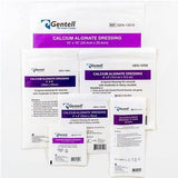 Gentell calcium alginate wound dressings in various package sizes for medical supply needs