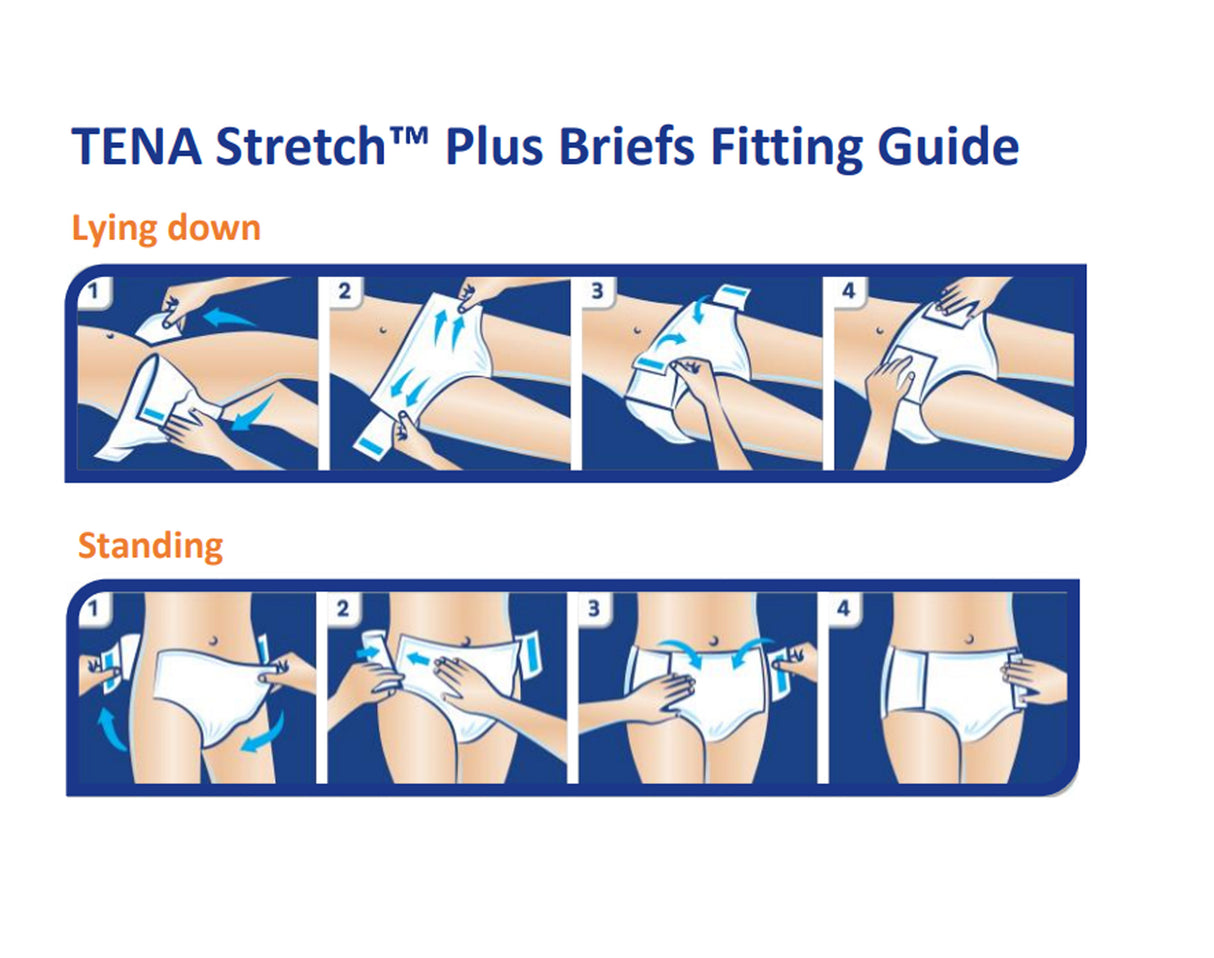 TENA Stretch Plus Incontinence Brief, Moderate Absorbency, Unisex, Large/X-Large