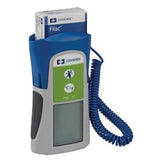 Digital medical thermometer with display, corded probe, and Covidien Filac box