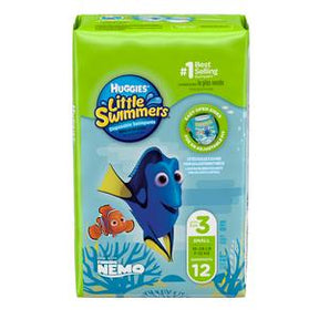 Huggies Little Swimmers swim diapers pack size 3 with Finding Nemo characters