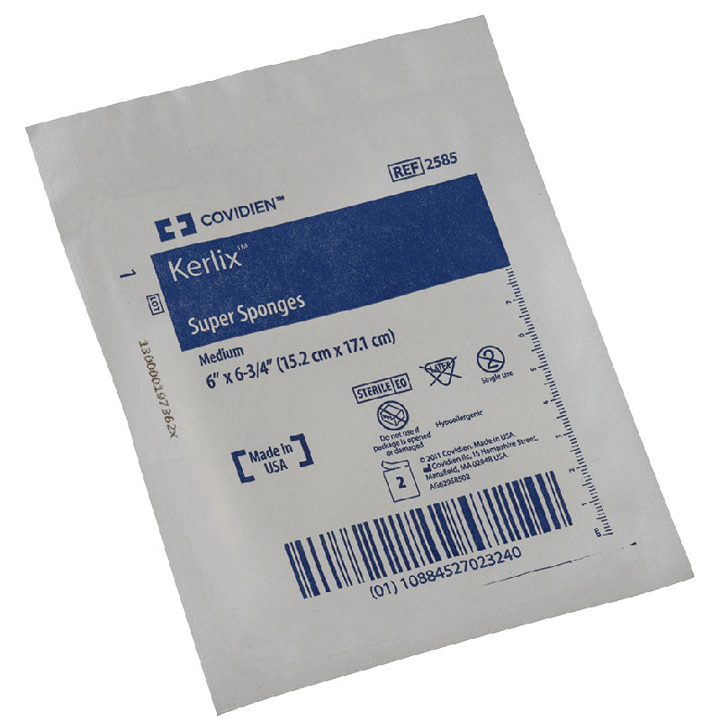 Kerlix Sterile Super Sponge, Medium, 6" X 6-3/4", Sterile 2's