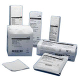 Sterile medical gauze pads and bandages in sealed packaging for wound care