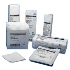 Sterile medical gauze pads and bandages in sealed packaging for wound care