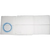 White ostomy belt with blue ring for medical stoma care, home health supplies