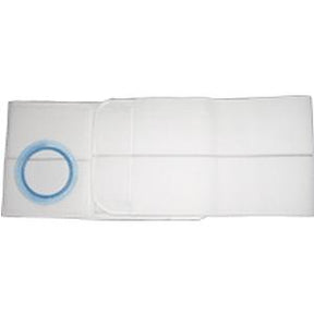 White ostomy belt with blue ring for medical stoma care, home health supplies