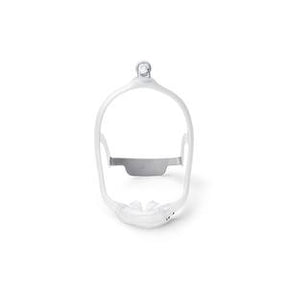 Minimalist CPAP mask frame for sleep apnea therapy, shown against white background