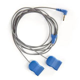 Medical electrode lead wire with two blue pads and 3.5mm connector for home health use