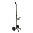 Portable oxygen tank cart with large wheels and handle for medical supply transport