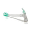 Flexible medical breathing tube with green connectors for respiratory care