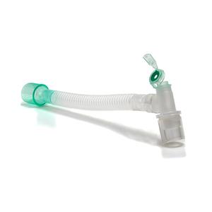 Flexible medical breathing tube with green connectors for respiratory care