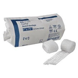 Sterile stretch bandages for medical use, packaged with two gauze rolls on display