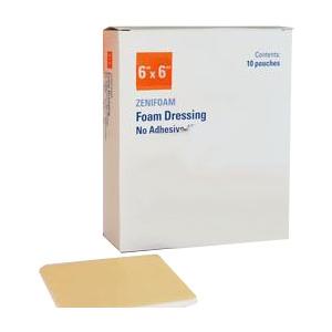 Zenifoam foam dressing box with one square no-adhesive medical bandage pad