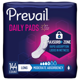 Prevail Incontinence & Postpartum Bladder Control Pads for Women, Moderate Absorbency, Long Length