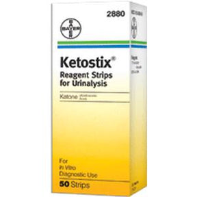 Ketostix reagent strips for urinalysis 50 count box, urine ketone test strips
