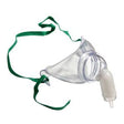 Clear adult nebulizer mask with green elastic strap for respiratory therapy