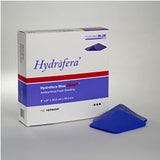 Hydrofera Blue antibacterial foam dressing box with blue medical dressing pad