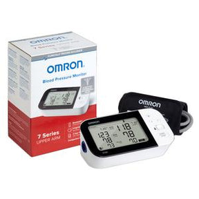 Omron digital blood pressure monitor with arm cuff and product box for home health care