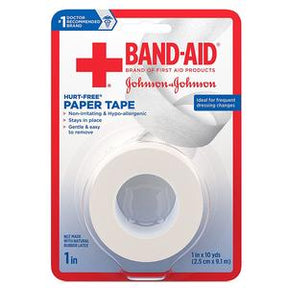 Band-Aid paper tape roll in retail packaging for medical dressing changes