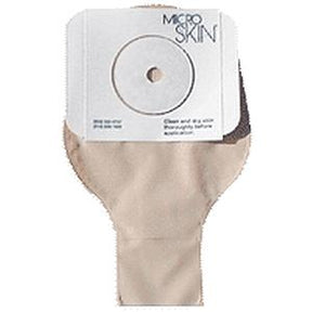 MicroSkin ostomy pouch, beige one-piece colostomy bag with adhesive barrier