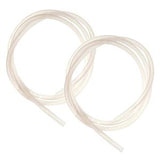 Two coiled clear medical tubing replacement hoses on white background