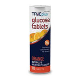 TRUEplus glucose tablets orange flavor 10 count, fast-acting carbohydrate supplement